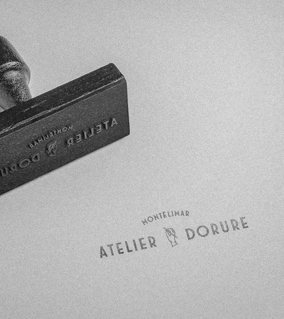 Tampon pour papeterie du projet Atelier Dorure.