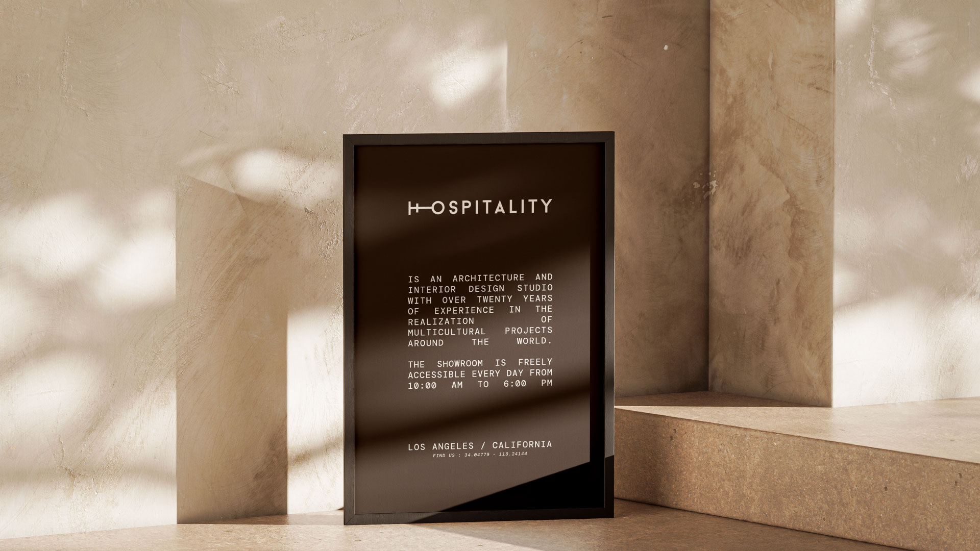 Affiche du projet Hospitality, une agence de design d'intérieur et d'architecture.