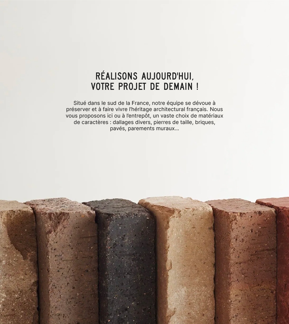 Visuelle créatif du projet Pierres et Briques, une entreprise de vente de matériaux de caractère.